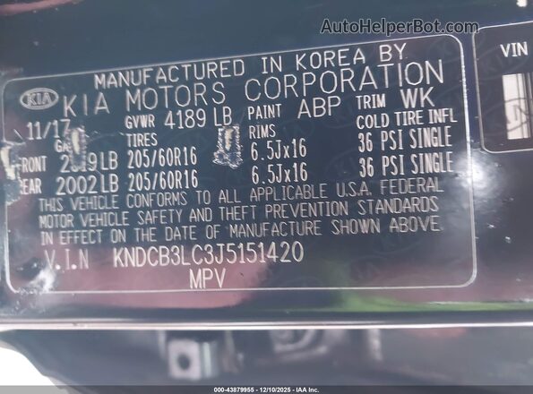 KNDCB3LC3J5151420 2018 KIA NIRO Black ძრავის განყოფილების ხედი