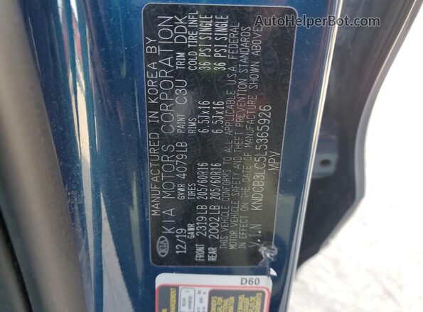 KNDCB3LC5L5365926 2020 KIA NIRO Blue Widok komory silnika
