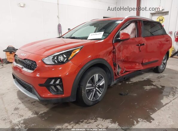 KNDCB3LC7N5499341 2022 KIA NIRO Orange წინა მარცხენა ხედი სამი მეოთხედიდან