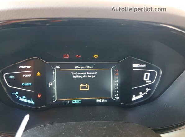 KNDCC3LC0L5421798 2020 KIA NIRO Blue Вид щитка приладів