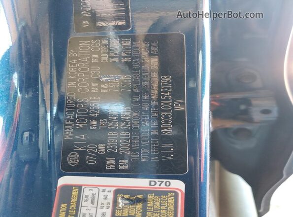 KNDCC3LC0L5421798 2020 KIA NIRO Blue Панорамний вид салону 360°