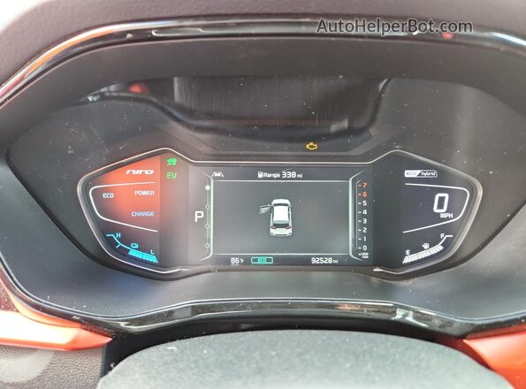 KNDCC3LC5M5480573 2021 KIA NIRO Orange Вид щитка приладів