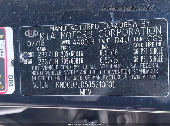 KNDCD3LD5J5213631 2018 KIA NIRO PLUG-IN HYBRID Dark Blue Vista del compartimento del motor
