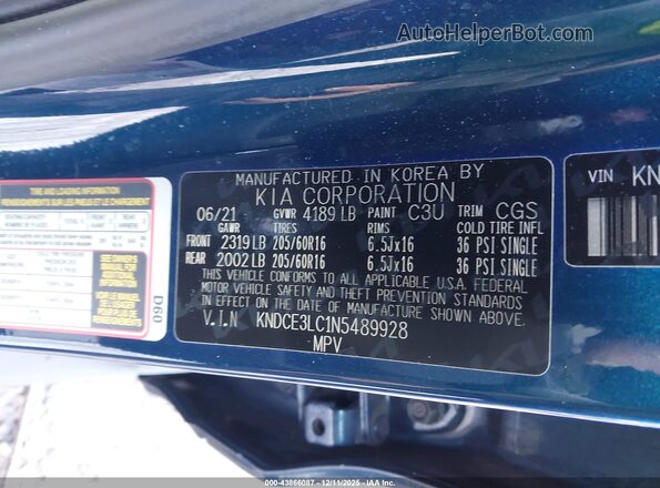 KNDCE3LC1N5489928 2022 KIA NIRO Blue Engine compartment view