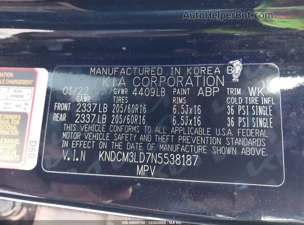 KNDCM3LD7N5538187 2022 KIA NIRO PLUG-IN HYBRID Black Widok komory silnika