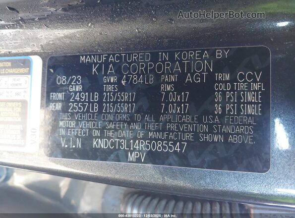 KNDCT3L14R5085547 2024 KIA NIRO EV Gray Engine compartment view