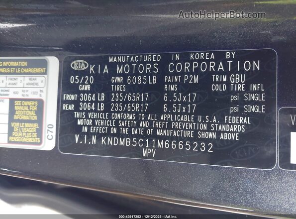 KNDMB5C11M6665232 2021 KIA SEDONA Gray Engine compartment view