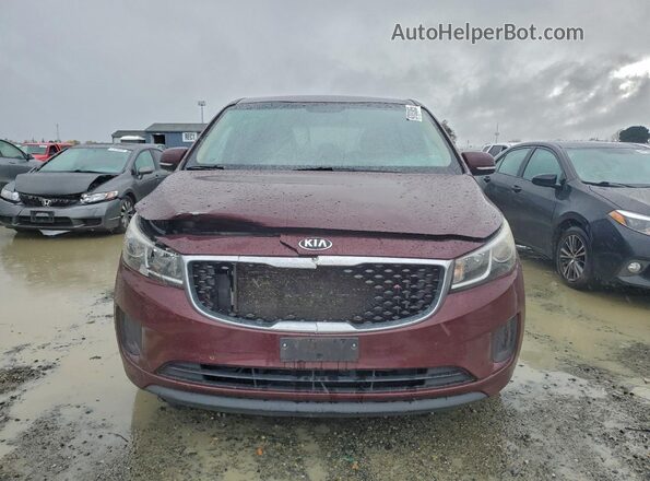 KNDMB5C18G6102604 2016 KIA SEDONA Бордовый Вид спереди