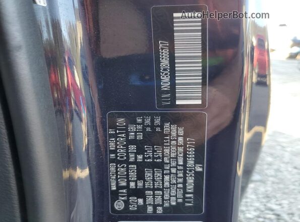 KNDMB5C18M6666717 2021 KIA SEDONA Blue VIN კოდის სტიკერის ხედი