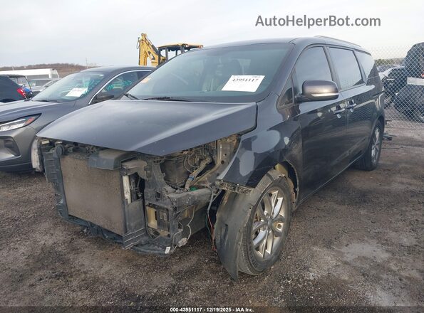 KNDMB5C19K6514264 2019 KIA SEDONA Black Առջևի ձախ երեք քառորդ տեսարան