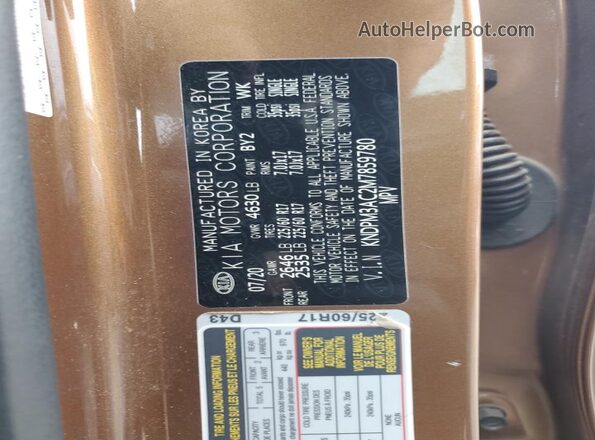 KNDPM3AC2M7859780 2021 KIA SPORTAGE Brown Вид наклейки з VIN-кодом