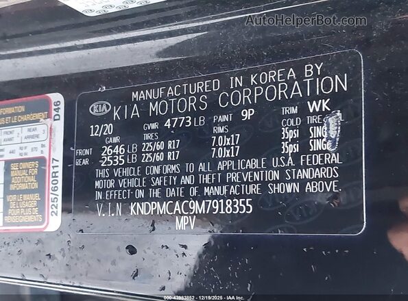 KNDPMCAC9M7918355 2021 KIA SPORTAGE Black Widok komory silnika
