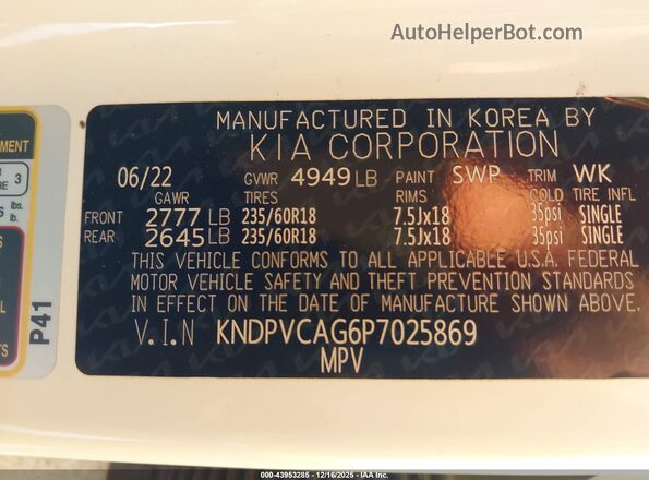 KNDPVCAG6P7025869 2023 KIA SPORTAGE HYBRID White Շարժիչի բաժամունքի տեսք