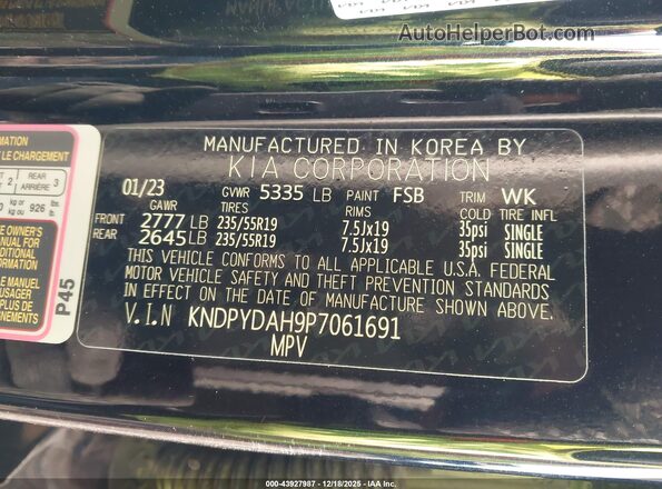 KNDPYDAH9P7061691 2023 KIA SPORTAGE PLUG-IN HYBRID Black Widok komory silnika