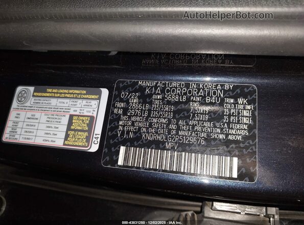 KNDRHDLG2P5129676 2023 KIA SORENTO HYBRID Blue ძრავის განყოფილების ხედი