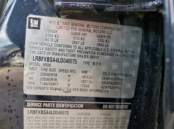 LRBFXBSA4LD046675 2020 BUICK ENVISION Черный Вид подкапотного пространства