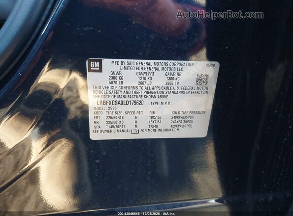 LRBFXCSA0LD179620 2020 BUICK ENVISION Черный Вид подкапотного пространства