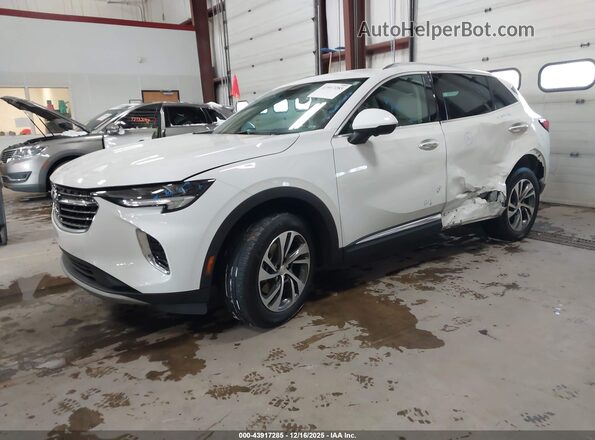 LRBFZNR45MD138102 2021 BUICK ENVISION White Առջևի ձախ երեք քառորդ տեսարան