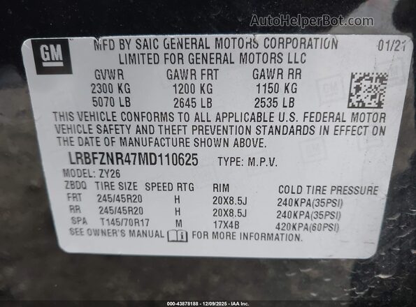 LRBFZNR47MD110625 2021 BUICK ENVISION Черный Вид подкапотного пространства