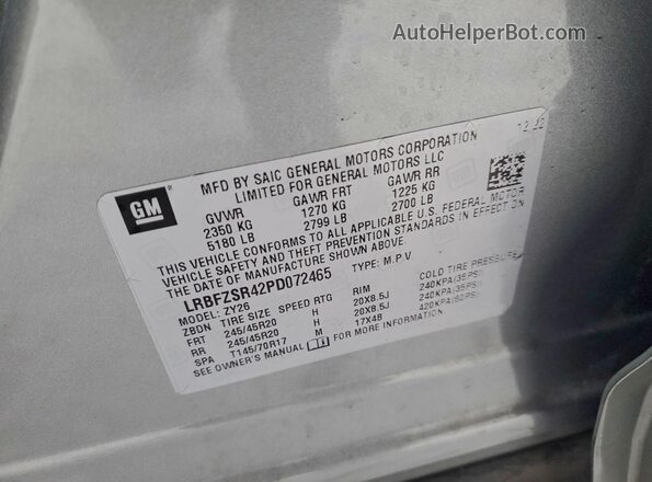LRBFZSR42PD072465 2023 BUICK ENVISION Silver 360 interior view