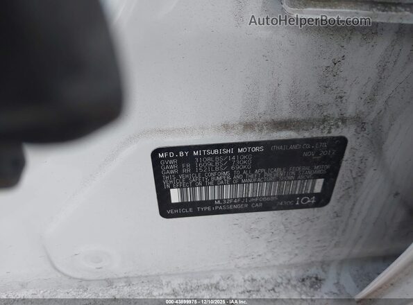 ML32F4FJ1JHF06685 2018 MITSUBISHI MIRAGE G4 White Vista del compartimento del motor
