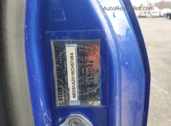 NJ1584E 2021 BMW M4 Blue VIN կոդի պիտակի տեսք