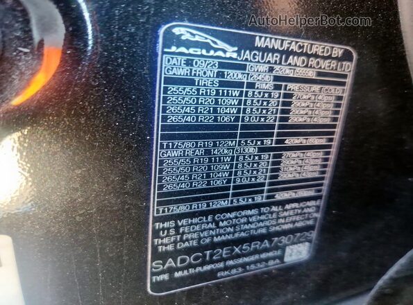 SADCT2EX5RA730729 2024 JAGUAR F-PACE Black ძრავის განყოფილების ხედი