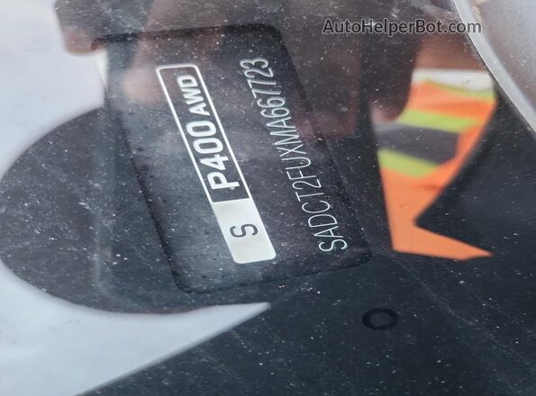 SADCT2FUXMA667723 2021 JAGUAR F-PACE Gray VIN sticker view