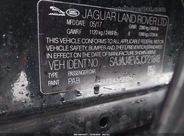 SAJAJ4EV5JCP21848 2018 JAGUAR XF Черный Вид подкапотного пространства