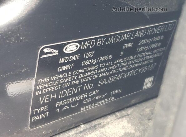 SAJB64FXXRCY95187 2024 JAGUAR XF Угольный Вид подкапотного пространства