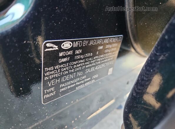 SAJBL4GX2RCY97412 2024 JAGUAR XF White Engine compartment view