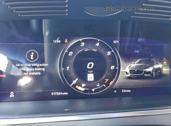 SAJDF5GX0MCK72375 2021 JAGUAR F-TYPE Gray ხელსაწყოთა პანელის ხედი