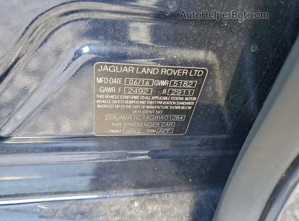 SAJWA1C74G8W01284 2016 JAGUAR XJ Синий Вид подкапотного пространства