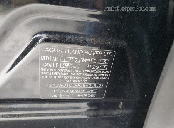 SAJWJ1CD0G8V94517 2016 JAGUAR XJ Black ძრავის განყოფილების ხედი