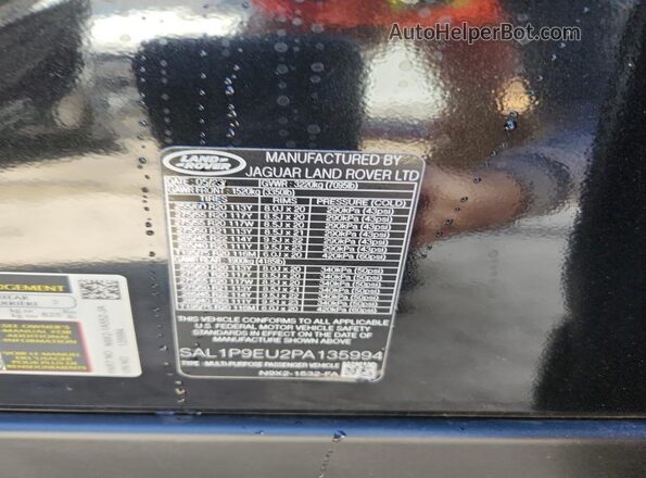 SAL1P9EU2PA135994 2023 LAND ROVER RANGE Black VIN sticker view