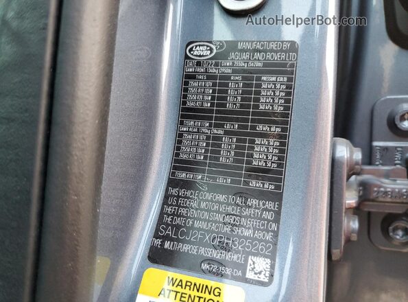 SALCJ2FX0PH325262 2023 LAND ROVER DISCOVERY Charcoal Панорамний вид салону 360°