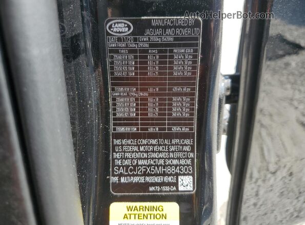 SALCJ2FX5MH884303 2021 LAND ROVER DISCOVERY Black Панорамний вид салону 360°