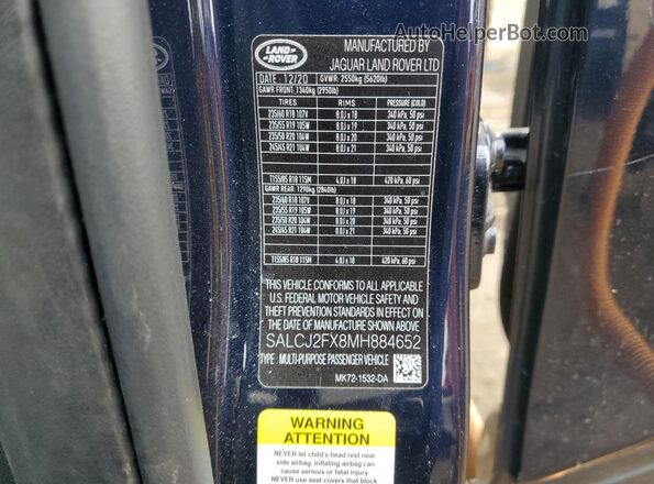 SALCJ2FX8MH884652 2021 LAND ROVER DISCOVERY Blue Սալոնի 360 աստիճան տեսք