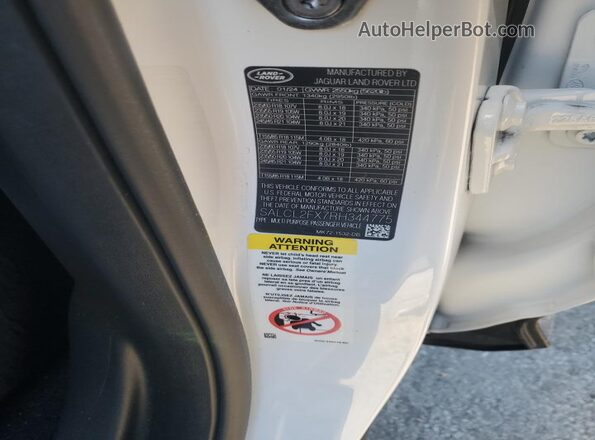 SALCL2FX7RH344775 2024 LAND ROVER DISCOVERY White Widok naklejki z numerem VIN