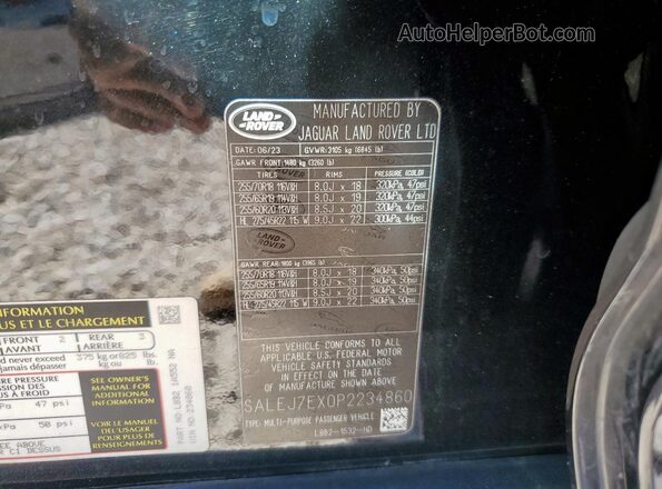 SALEJ7EX0P2234860 2023 LAND ROVER DEFENDER Black Widok komory silnika