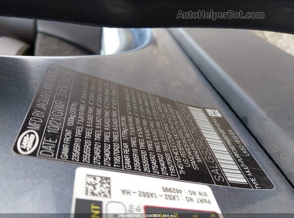 SALGS2RU7NA462995 2022 LAND ROVER RANGE ROVER Blue Engine compartment view