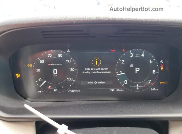 SALRT2RX9M2450694 2021 LAND ROVER DISCOVERY Gray Instrument cluster view