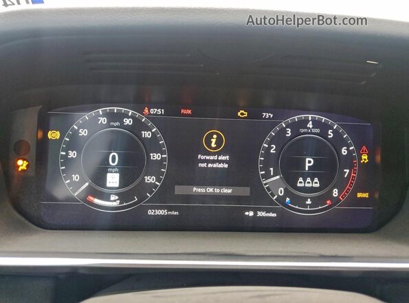 SALWR2SU9MA784411 2021 LAND ROVER RANGE Gray Vista del cuadro de instrumentos