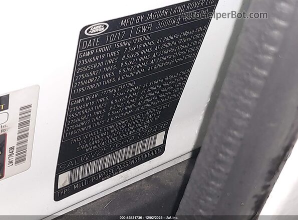 SALWV2FV6HA178438 2017 LAND ROVER RANGE ROVER SPORT White Engine compartment view