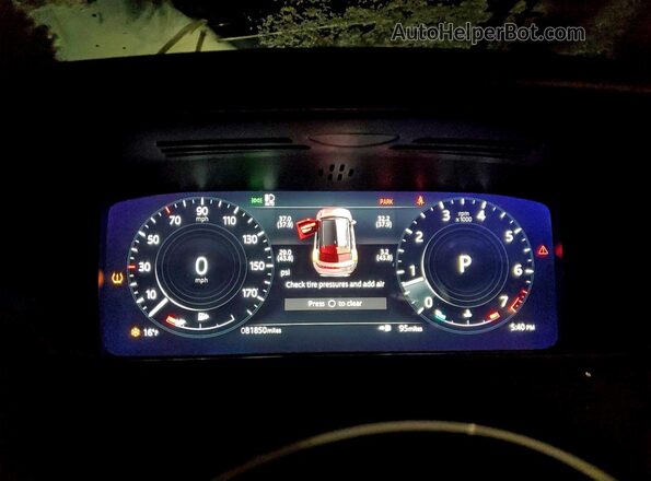 SALYJ2EX5MA321140 2021 LAND ROVER RANGE Black Вид щитка приладів