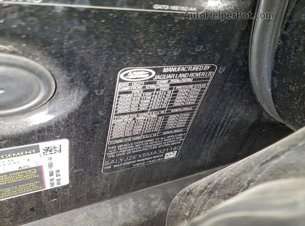 SALYJ2EX5MA321140 2021 LAND ROVER RANGE Black Вид підкапотного простору