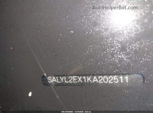 SALYL2EX1KA202511 2019 LAND ROVER RANGE ROVER VELAR Gray 