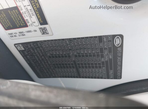 SALYL2EX1KA211354 2019 LAND ROVER RANGE ROVER VELAR White Вид підкапотного простору