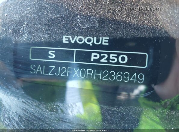 SALZJ2FX0RH236949 2024 LAND ROVER RANGE ROVER EVOQUE Gray 