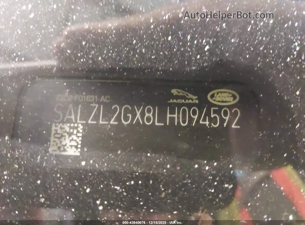 SALZL2GX8LH094592 2020 LAND ROVER RANGE ROVER EVOQUE Black Engine compartment view